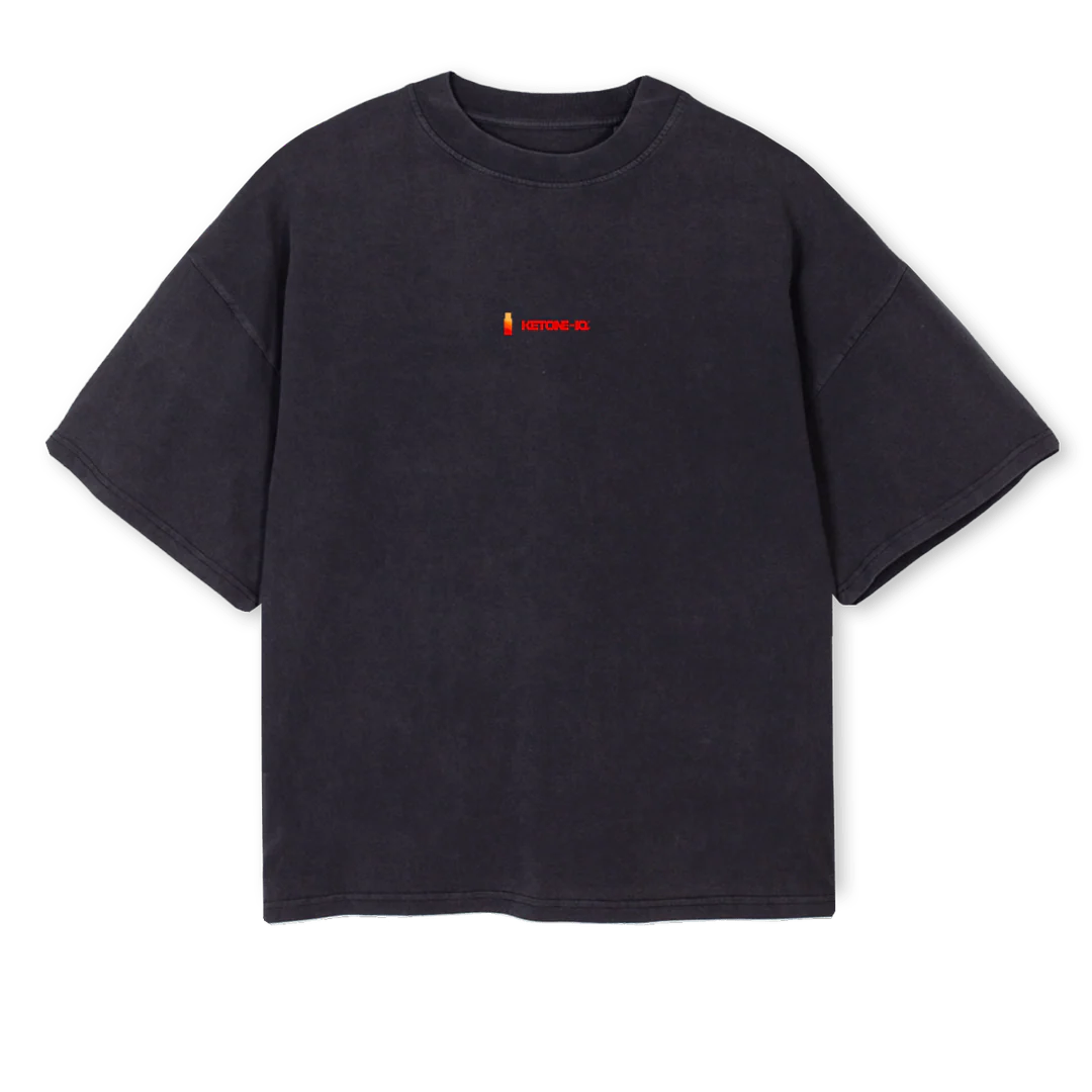 KETONEIQ Vintage Black Oversized Boxy Tee.