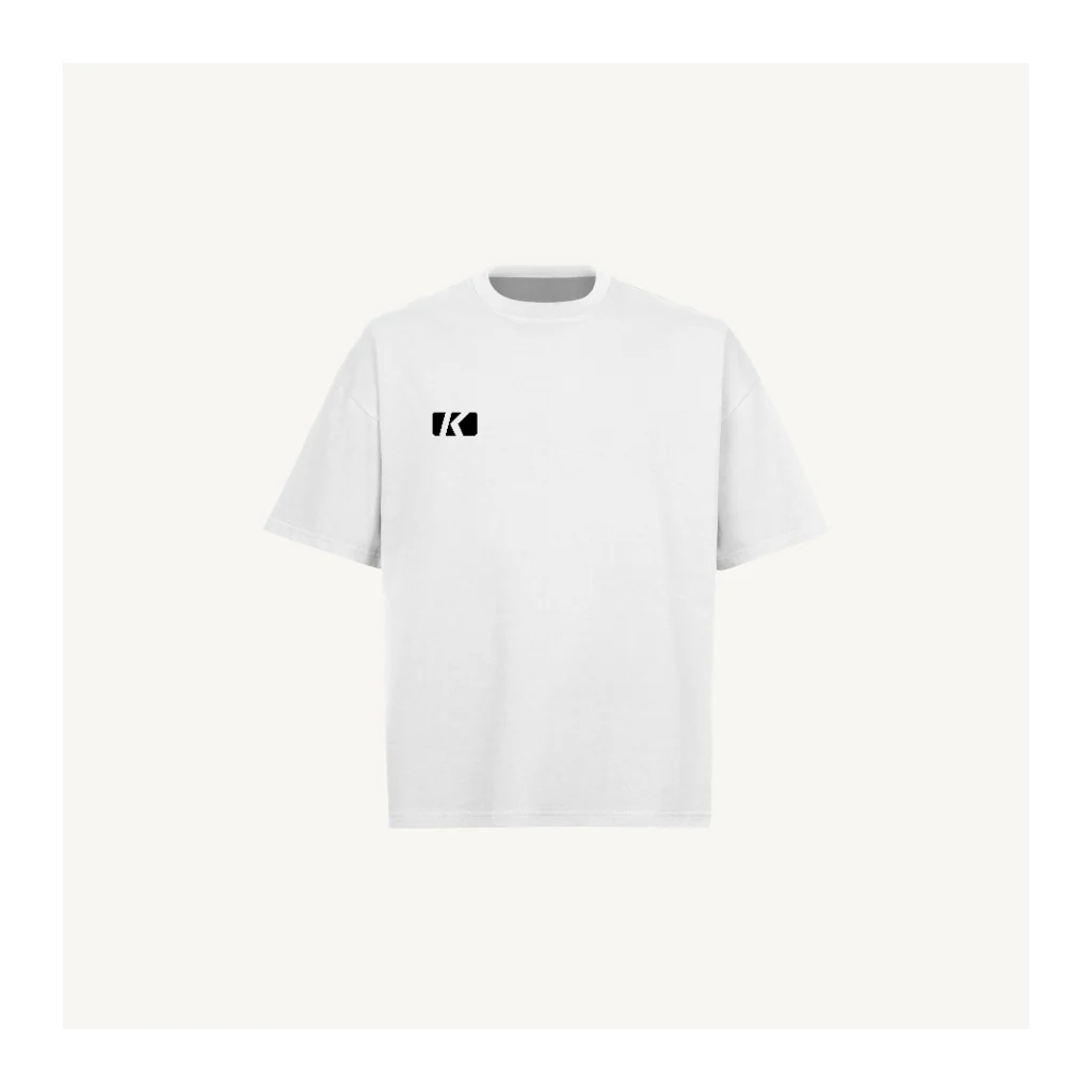 KickIcon White Oversized Boxy Tee.
