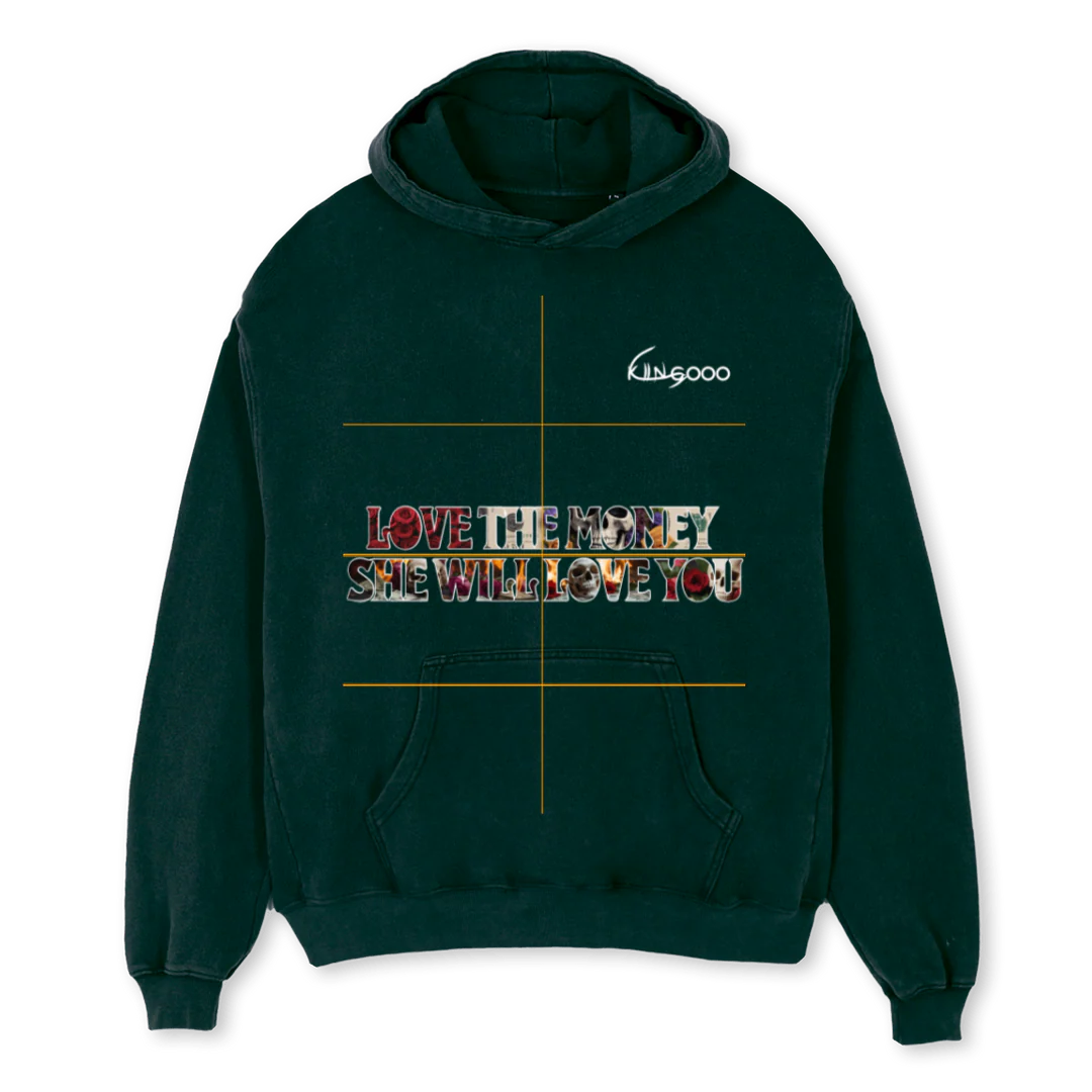KIINGOOOLTMWHITE Wild Green Oversized Hoodie.