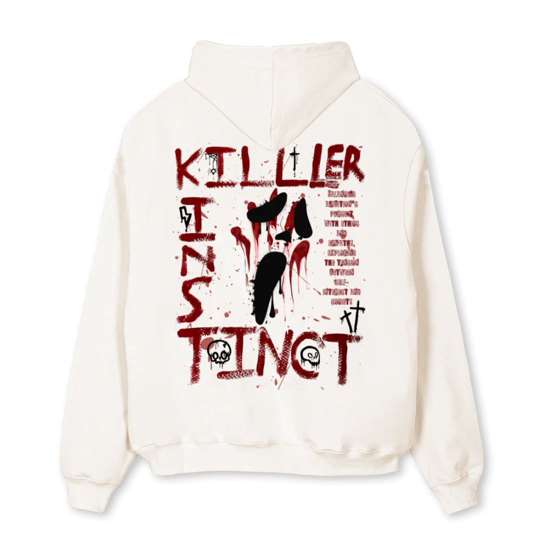 KILLRINSTNCT Vintage White Oversized Hoodie. - Image 2