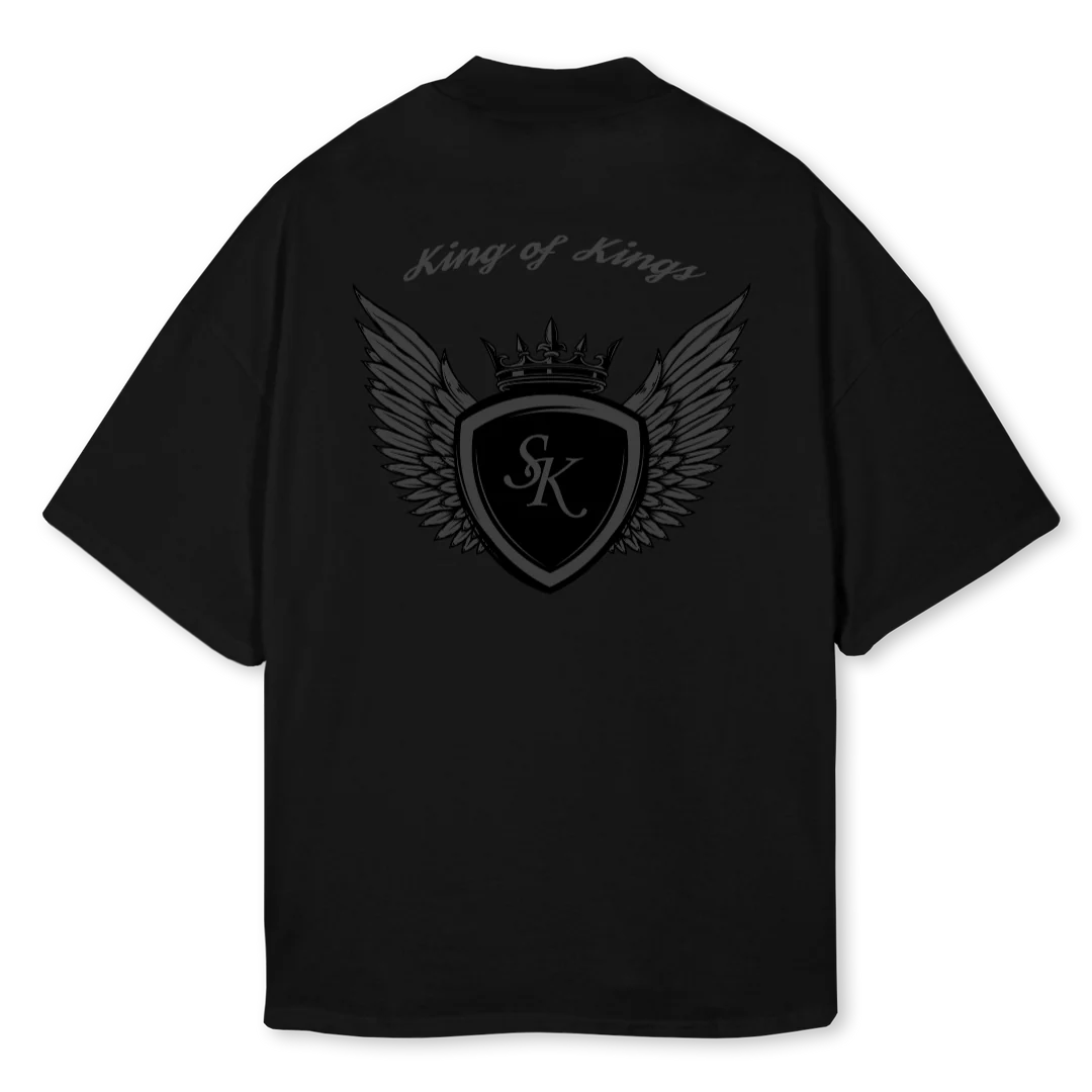 KING OF KINGS TE Black Oversized Mock Neck Tee. - Image 2