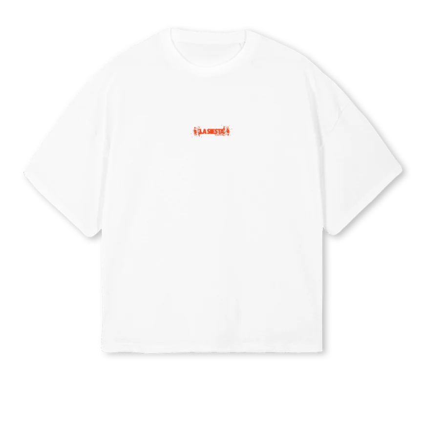 KIOSKSPLASHWHITE White Oversized Boxy Tee.