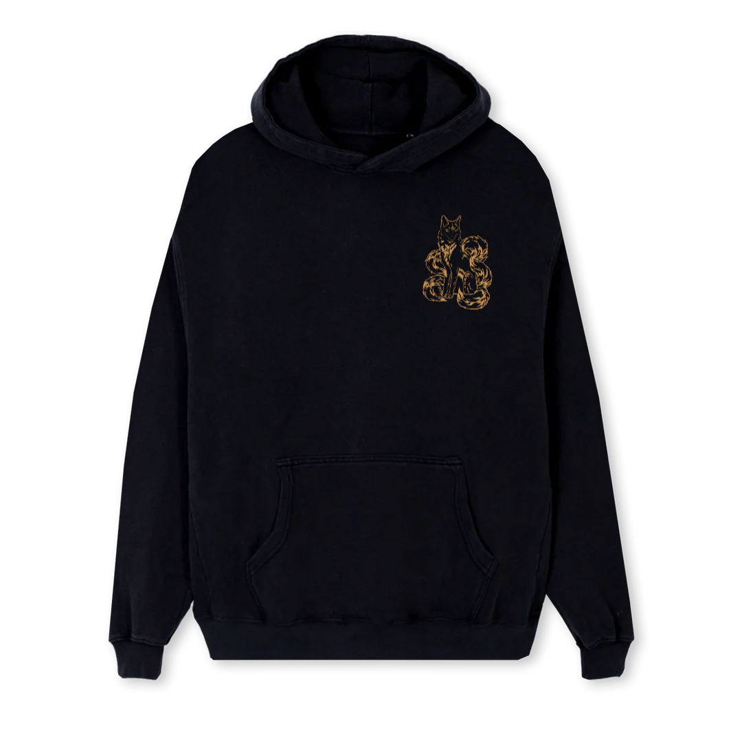KITSUNE 2 Black Regular Hoodie.