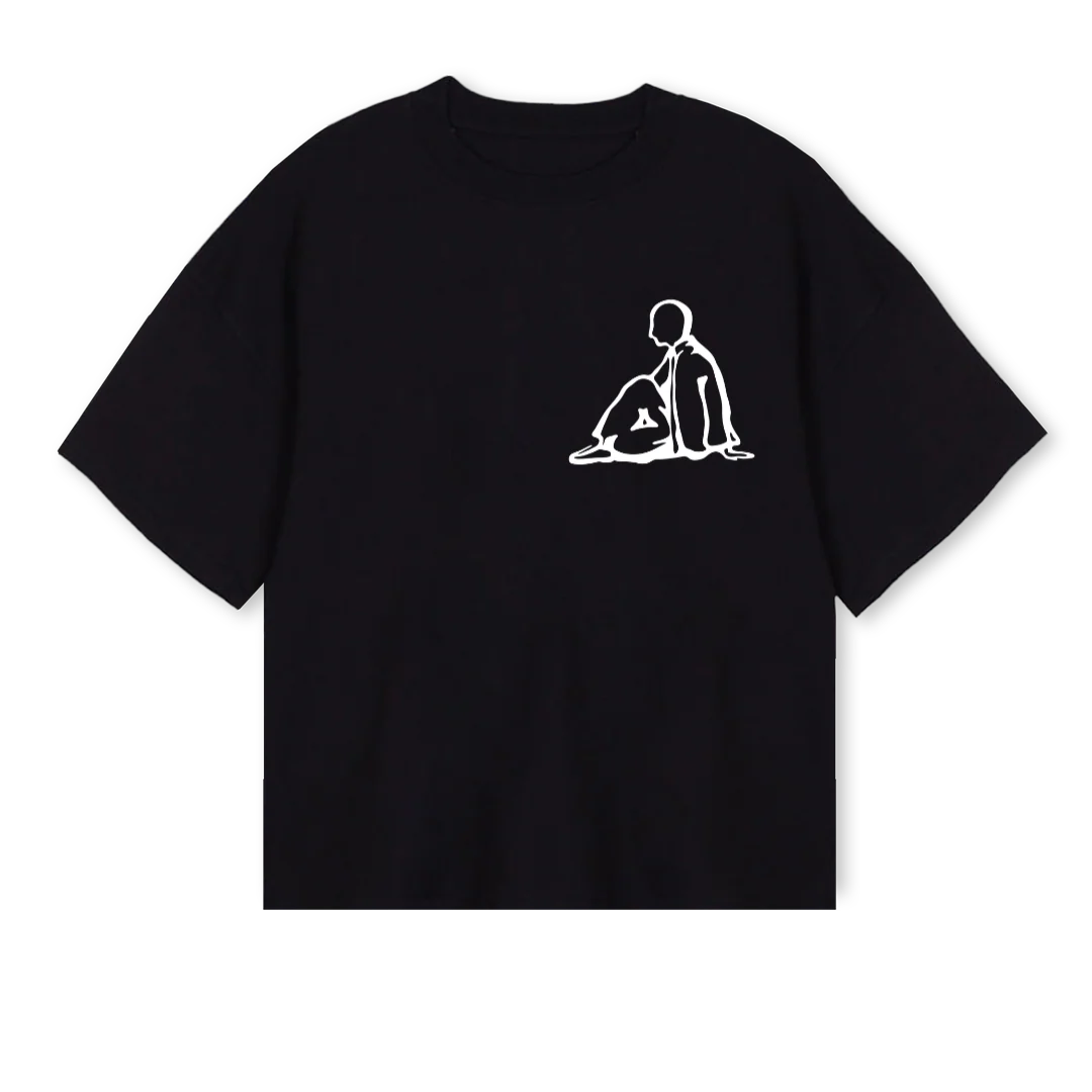 EDXSHHDHFHDF_B Black Oversized Boxy Tee.