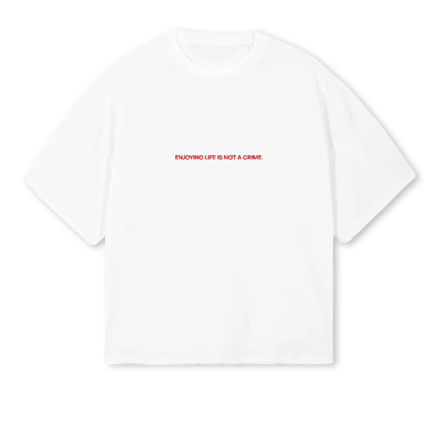 KLARA White Oversized Boxy Tee.