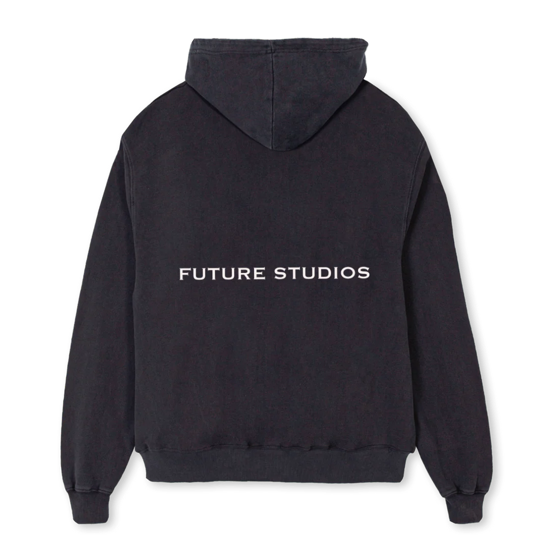 KLAUS AUCKENTHALER Vintage Black Oversized Zipped Hoodie. - Image 2
