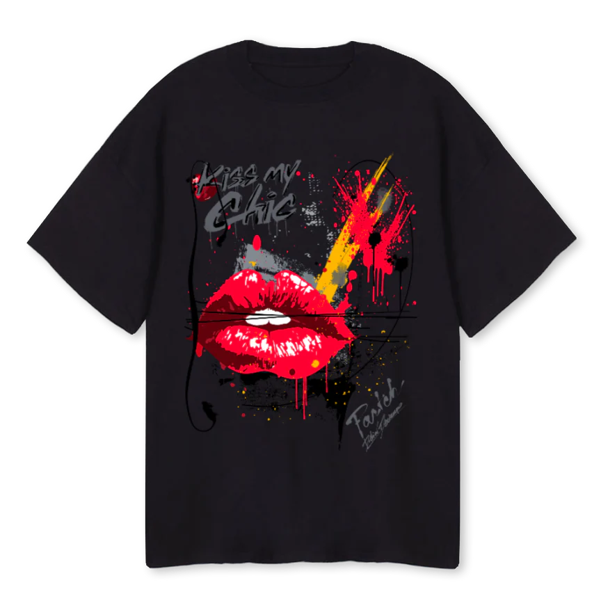 KMCBLKOVZ Black Oversized Tee.