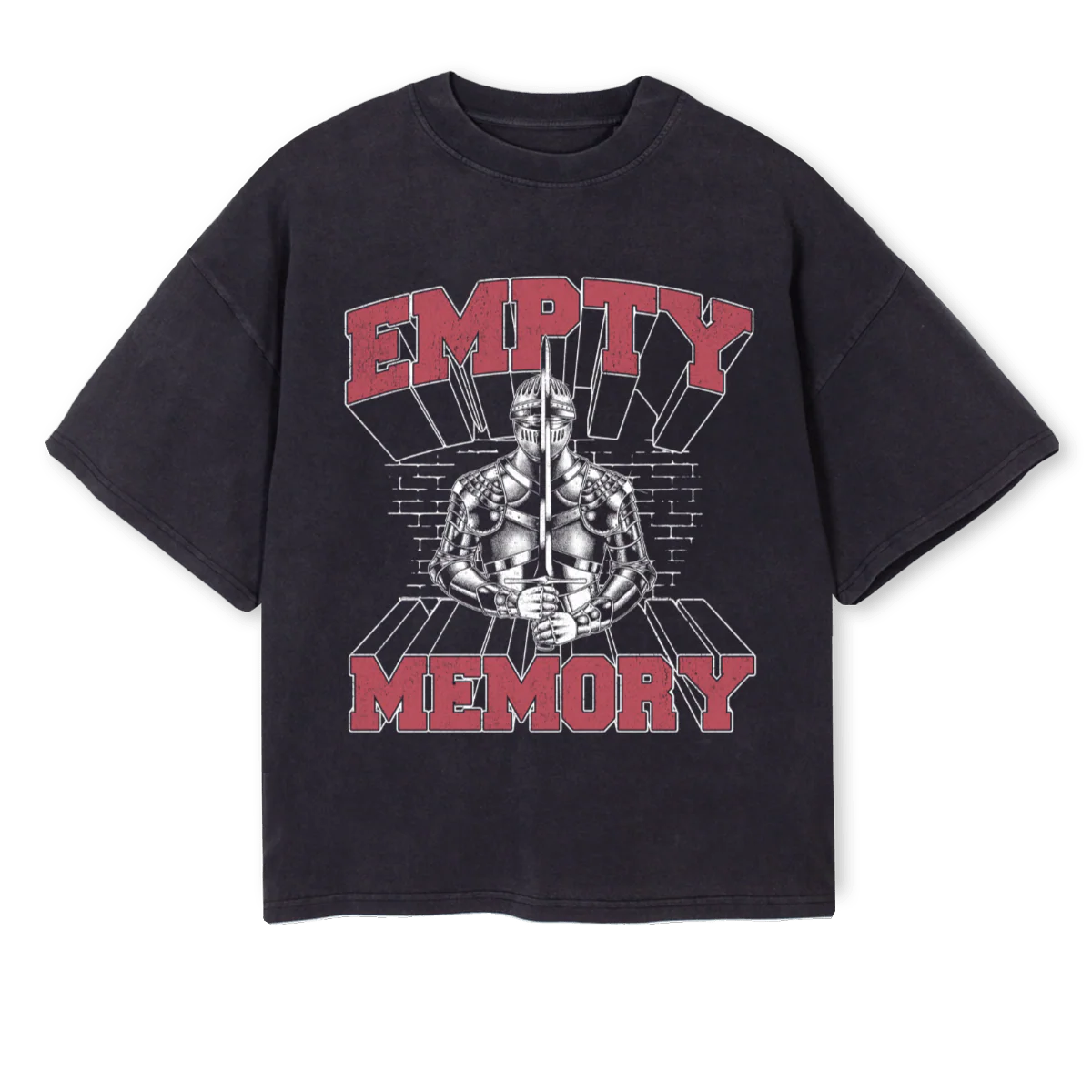 KNIGHTVTWO Vintage Black Oversized Boxy Tee.
