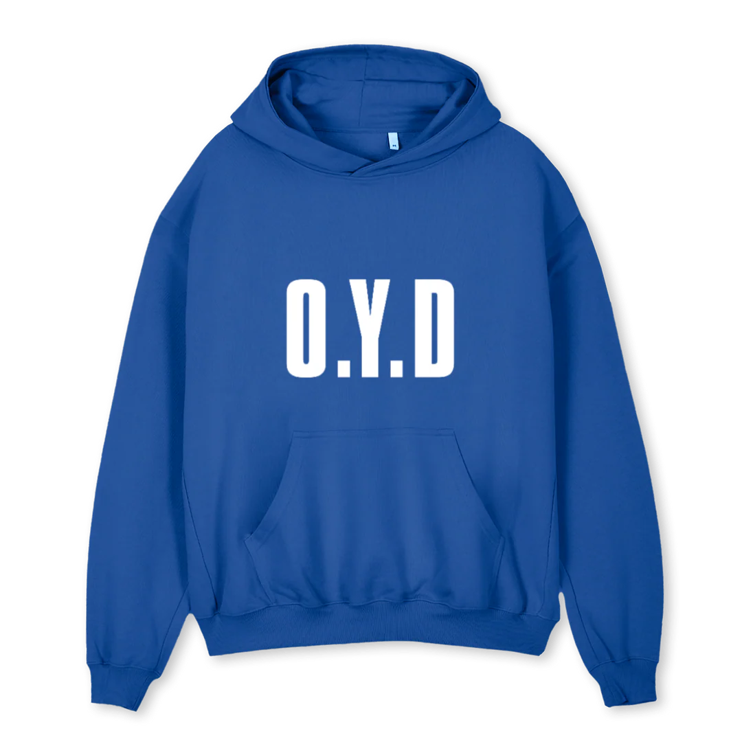 KOBALT BLAUW WIT Cobalt Blue Oversized Hoodie.