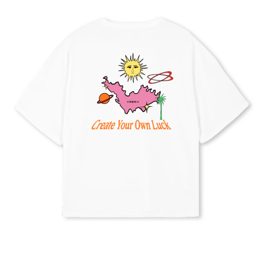 FORTUNACROPWHITE White Oversized Boxy Tee - Image 2