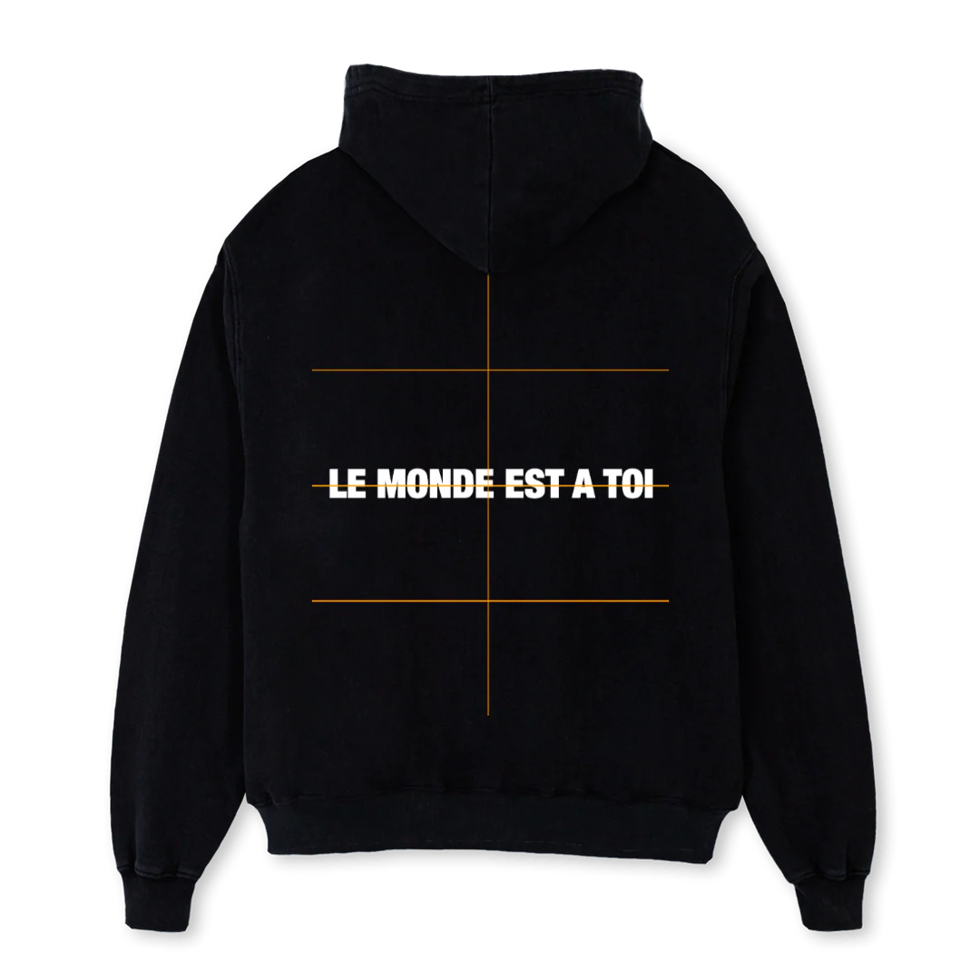 KOURTRAJME  Black Oversized Hoodie. - Image 2