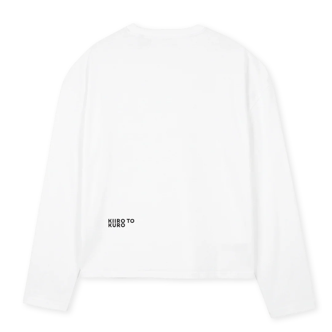KTKJAPANESEORANGE White Oversized Boxy LS Tee. - Image 2