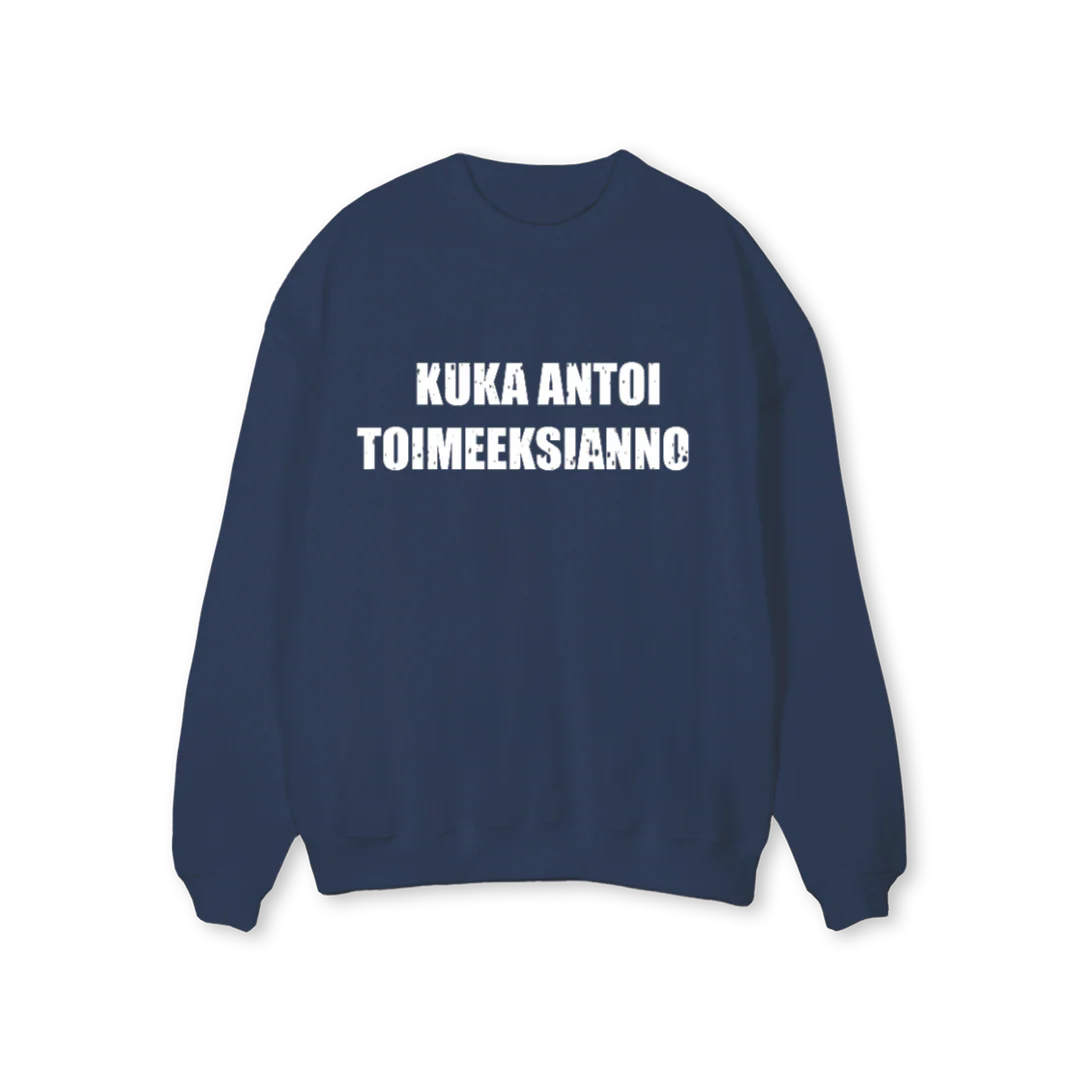 KUKA RIKKI Navy Blue Regular Crewneck Sweater.
