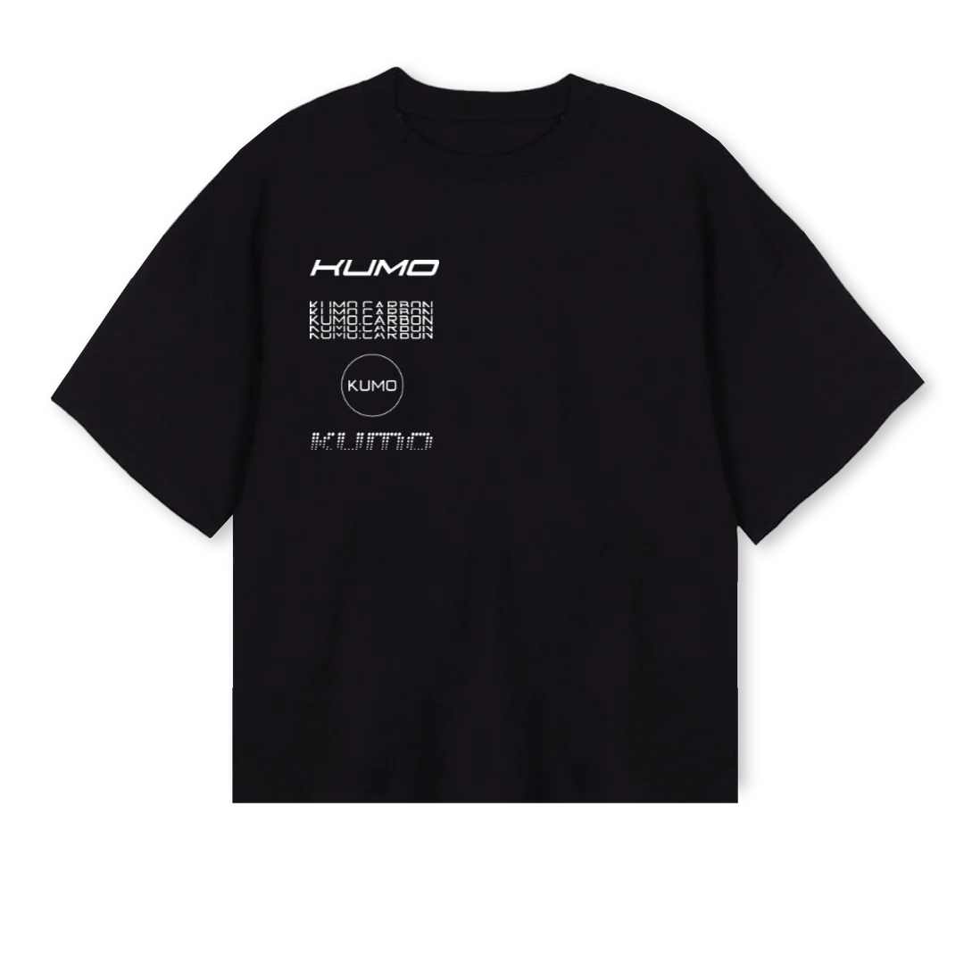 KUMO REDGLOBAL Black Oversized Boxy Tee.