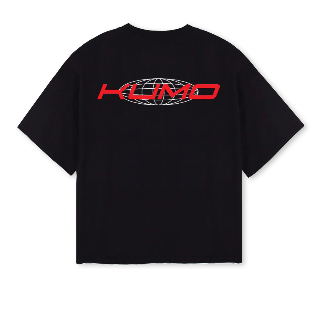 KUMO REDGLOBAL Black Oversized Boxy Tee. - Image 2