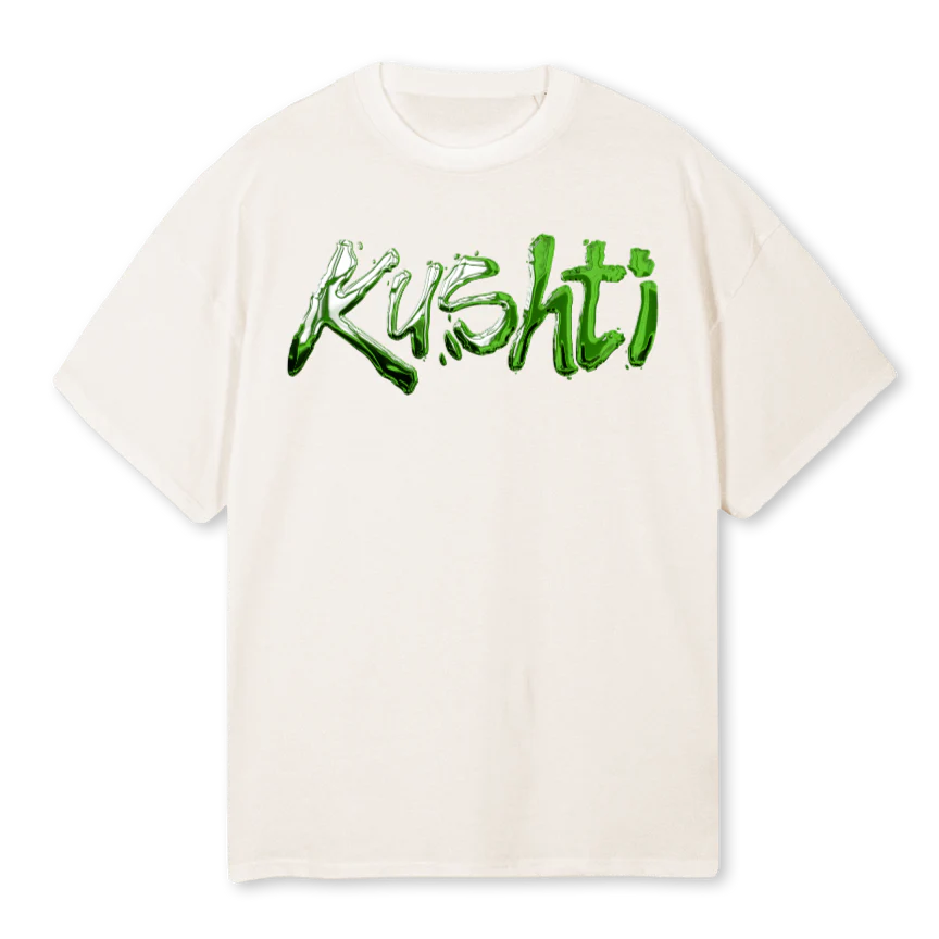 KUSHTI Vintage White Oversized Tee.