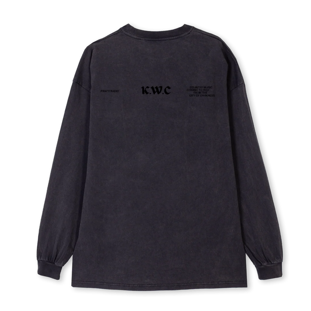 KWCBLACK Vintage Black Oversized LS Tee. - Image 2