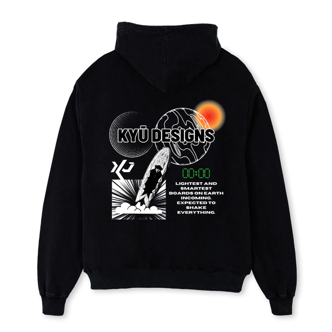 KYUSPACEHOODIELAUNCH Black Oversized Hoodie. - Image 2