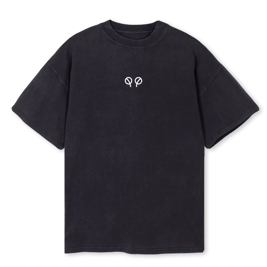 LA MIIRF Vintage Black Oversized Tee.