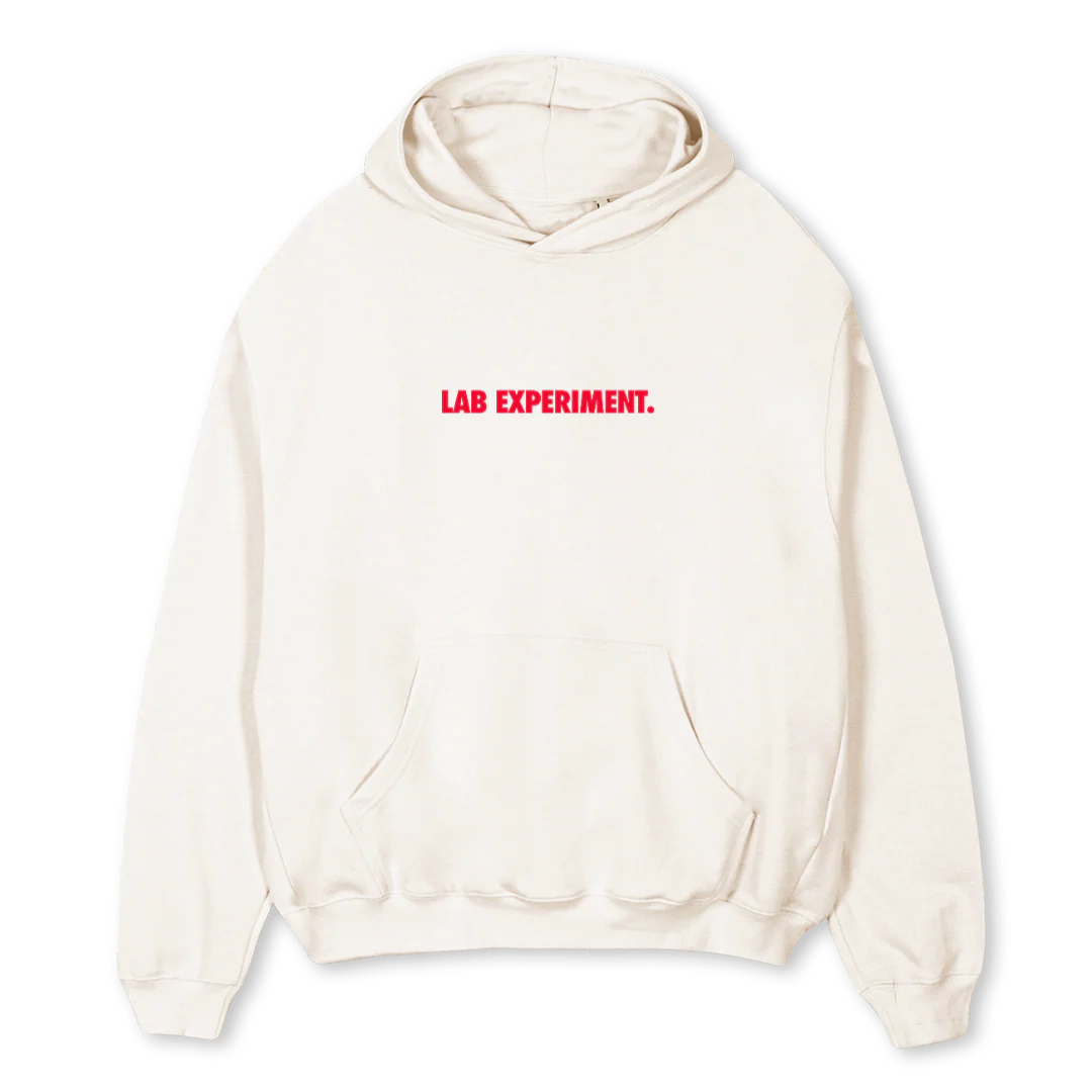 LAB EXPERIMENT Vintage White Oversized Hoodie.