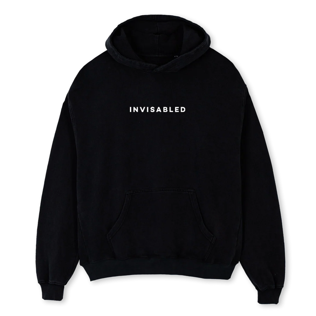 LABELS B Black Oversized Hoodie.