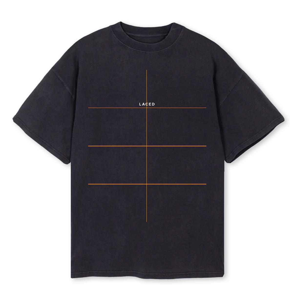 LACED TEE Vintage Black Oversized Tee.