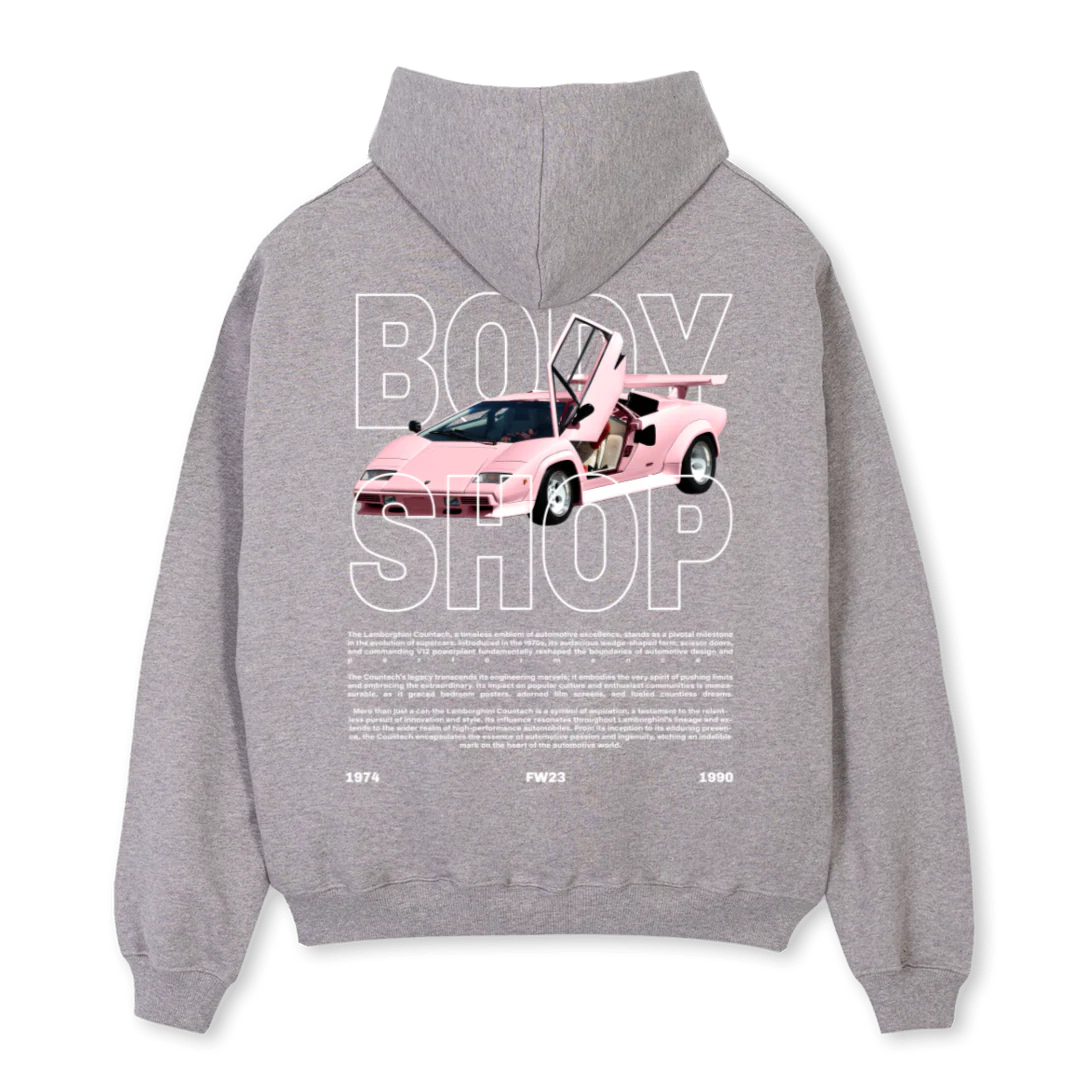 LAMBO Grey Marl Oversized Hoodie. - Image 2