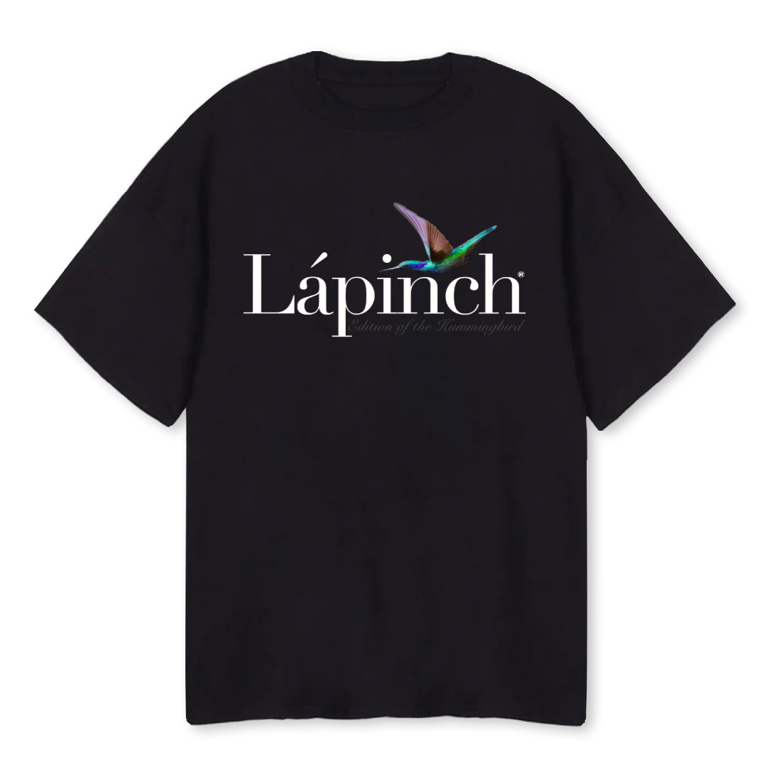 LAPINCH HUMMING WHT Black Oversized Tee.