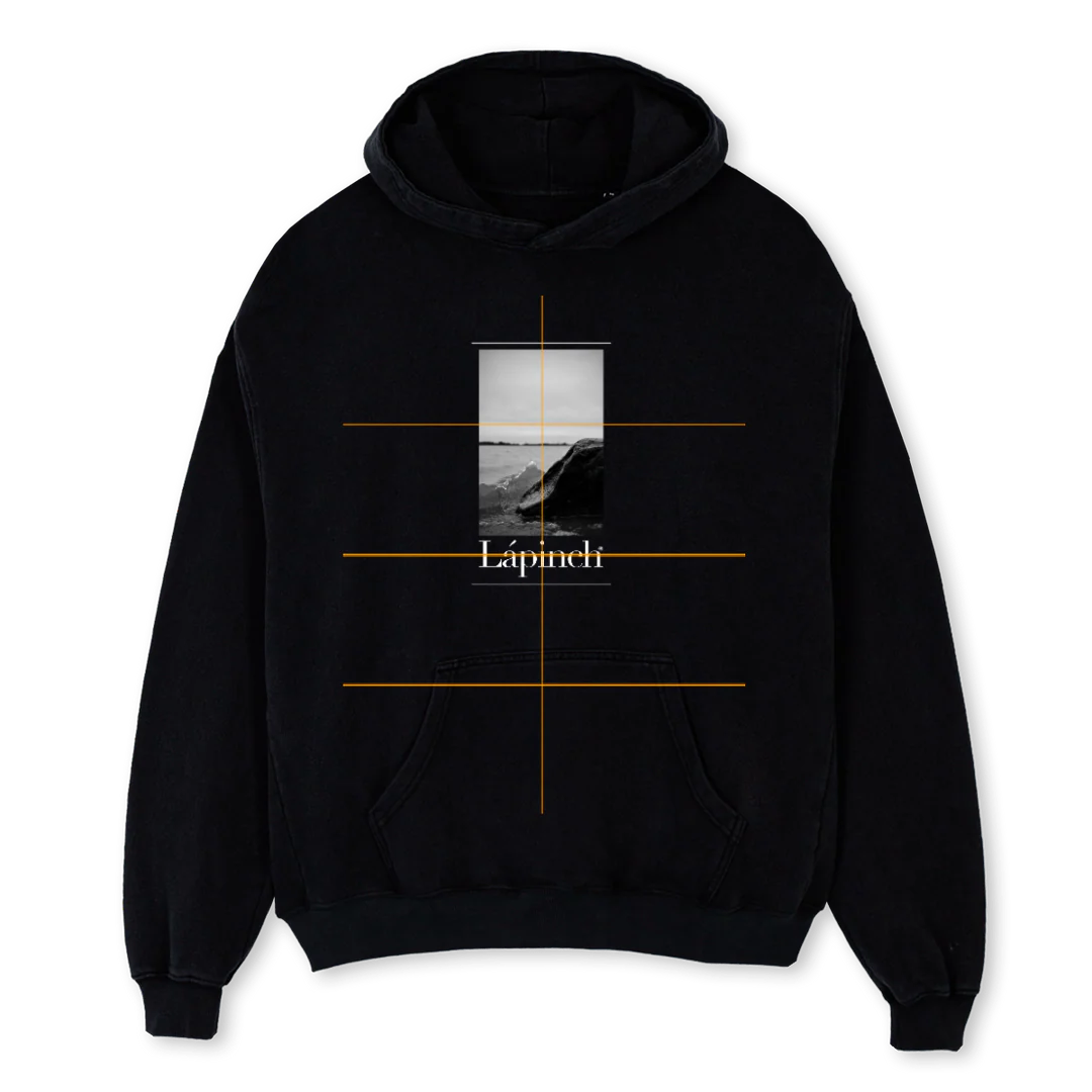 LAPINCH OCEAN Black Oversized Hoodie.