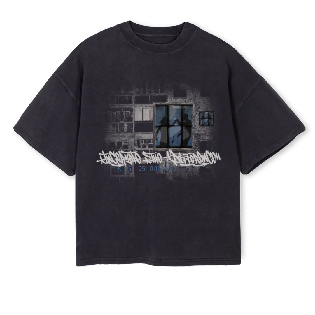 LATS NKTWB Vintage Black Oversized Boxy Tee.