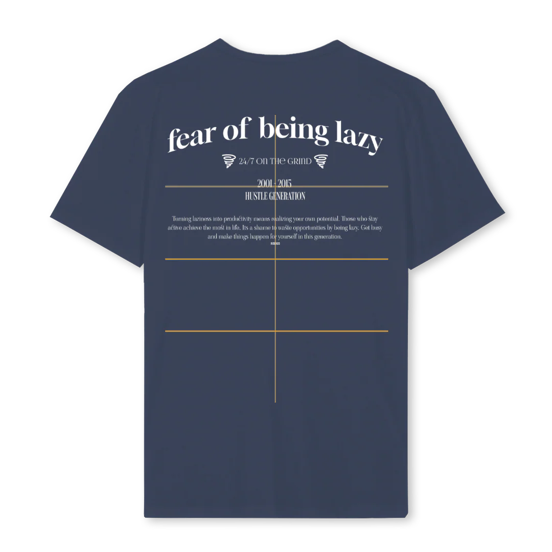 LAZY  Navy Blue Regular Tee. - Image 2