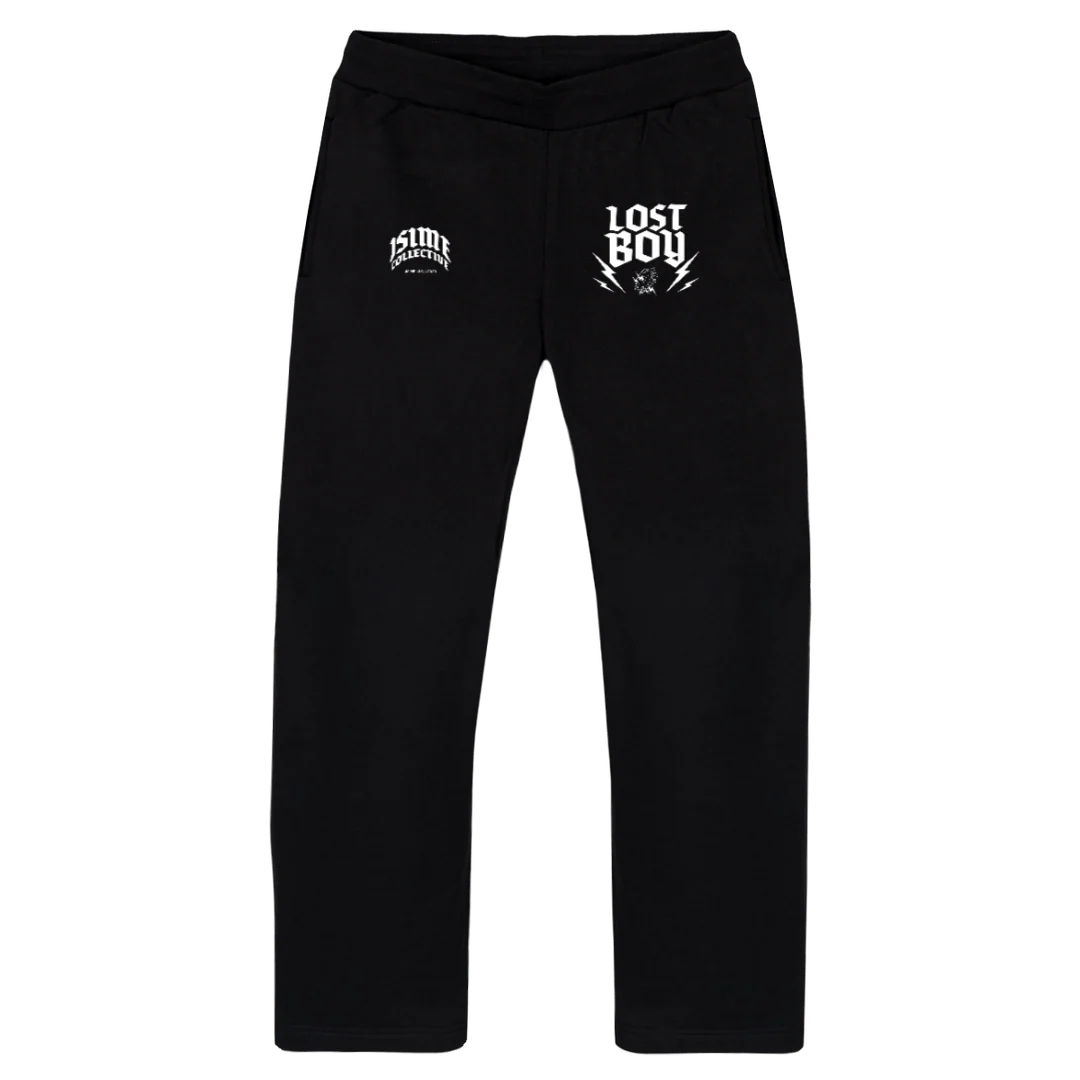 LBSWT Black Straight-Leg Relaxed Sweatpants.