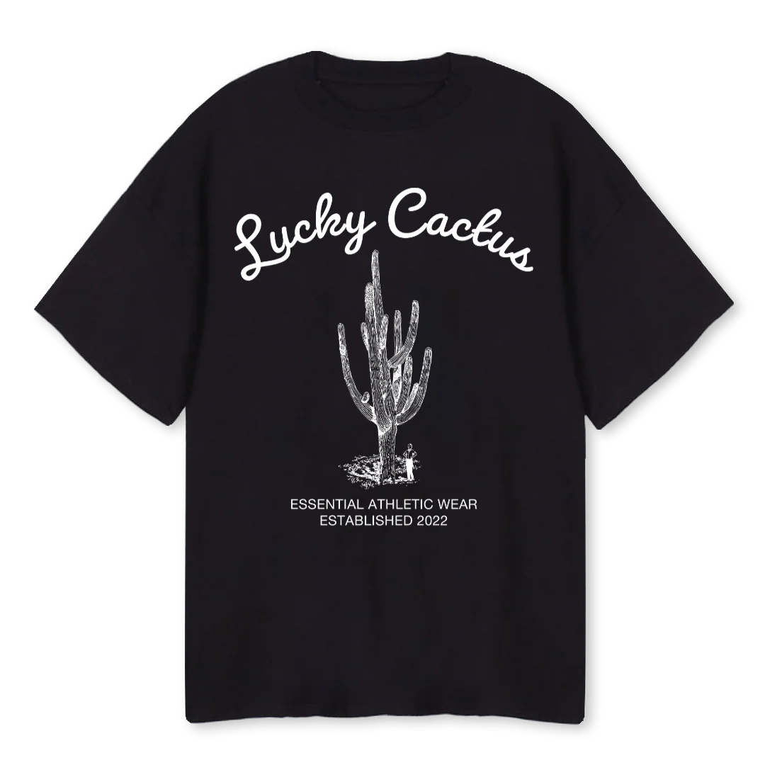 LC FRONT GRAPHIC BLK Black Oversized Tee.
