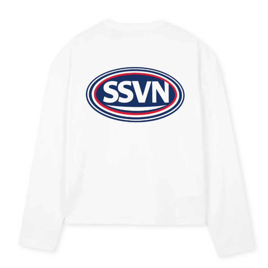 SSVNLS_W White Oversized Boxy LS Tee. - Image 2