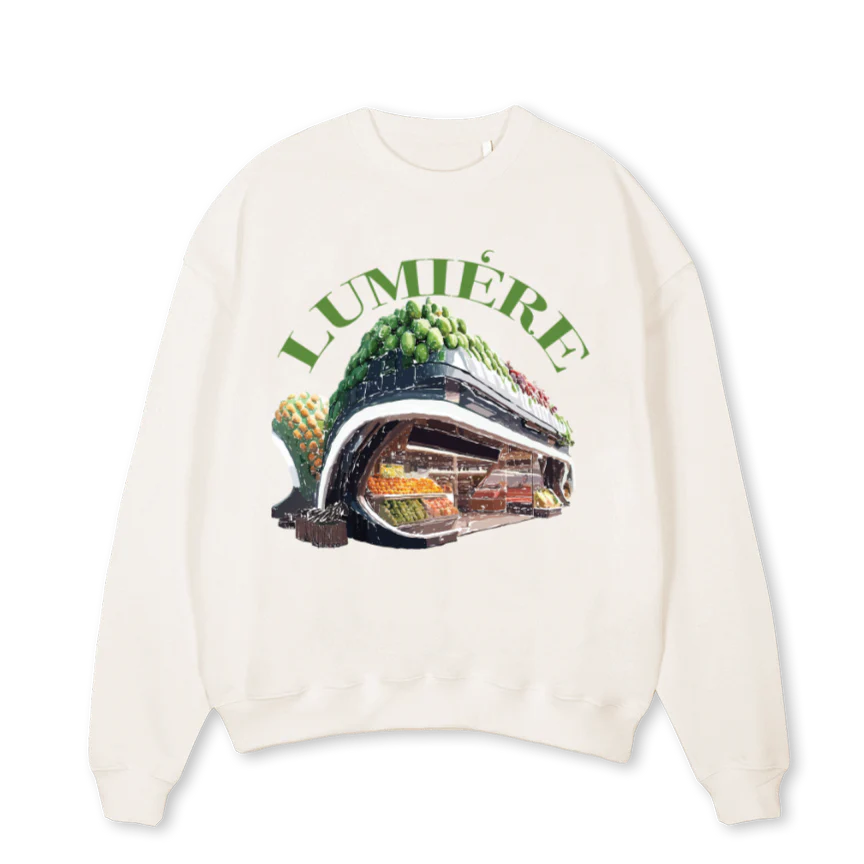 LCS Vintage White Oversized Crewneck Sweater.