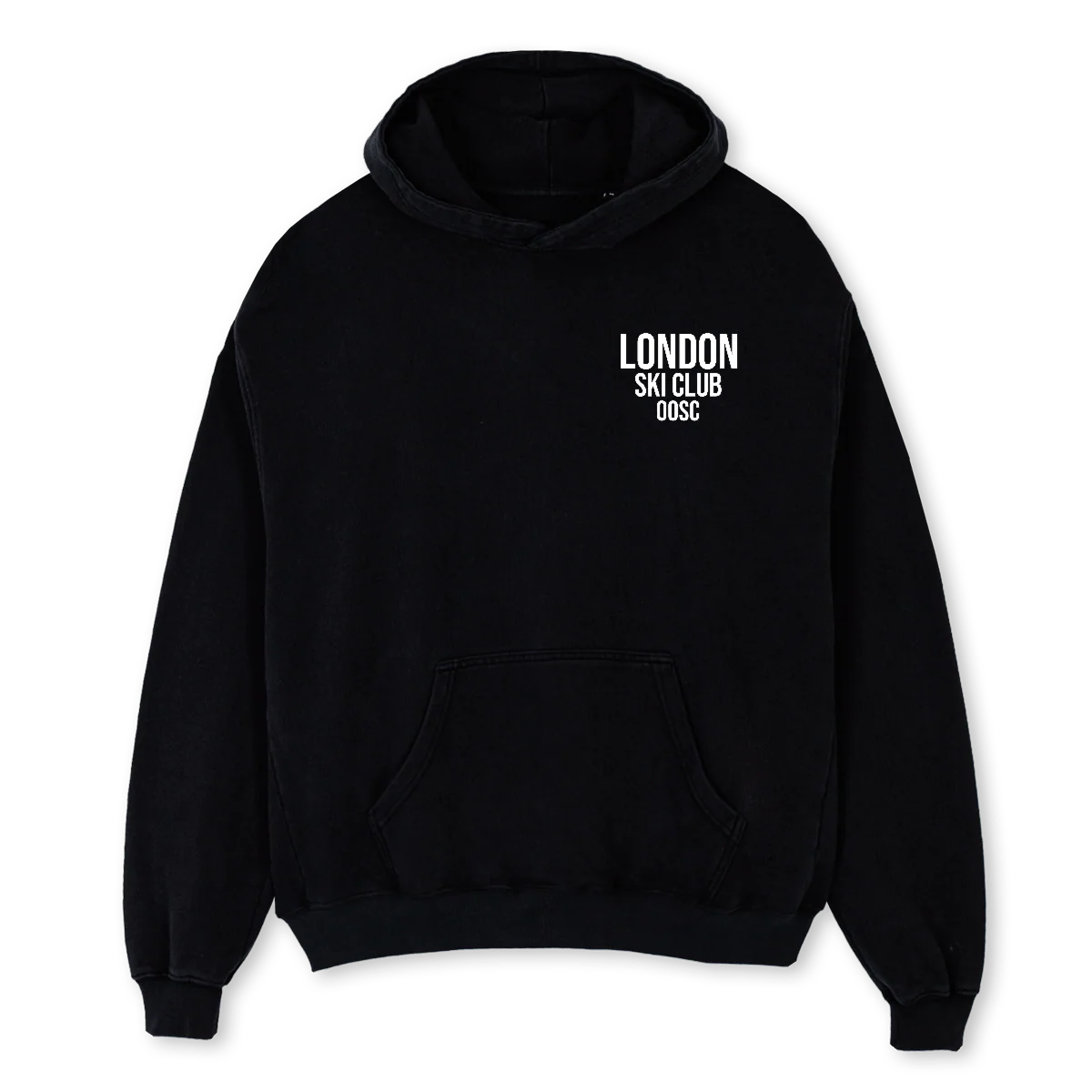 LDNSKIHOODBLCK Black Oversized Hoodie.
