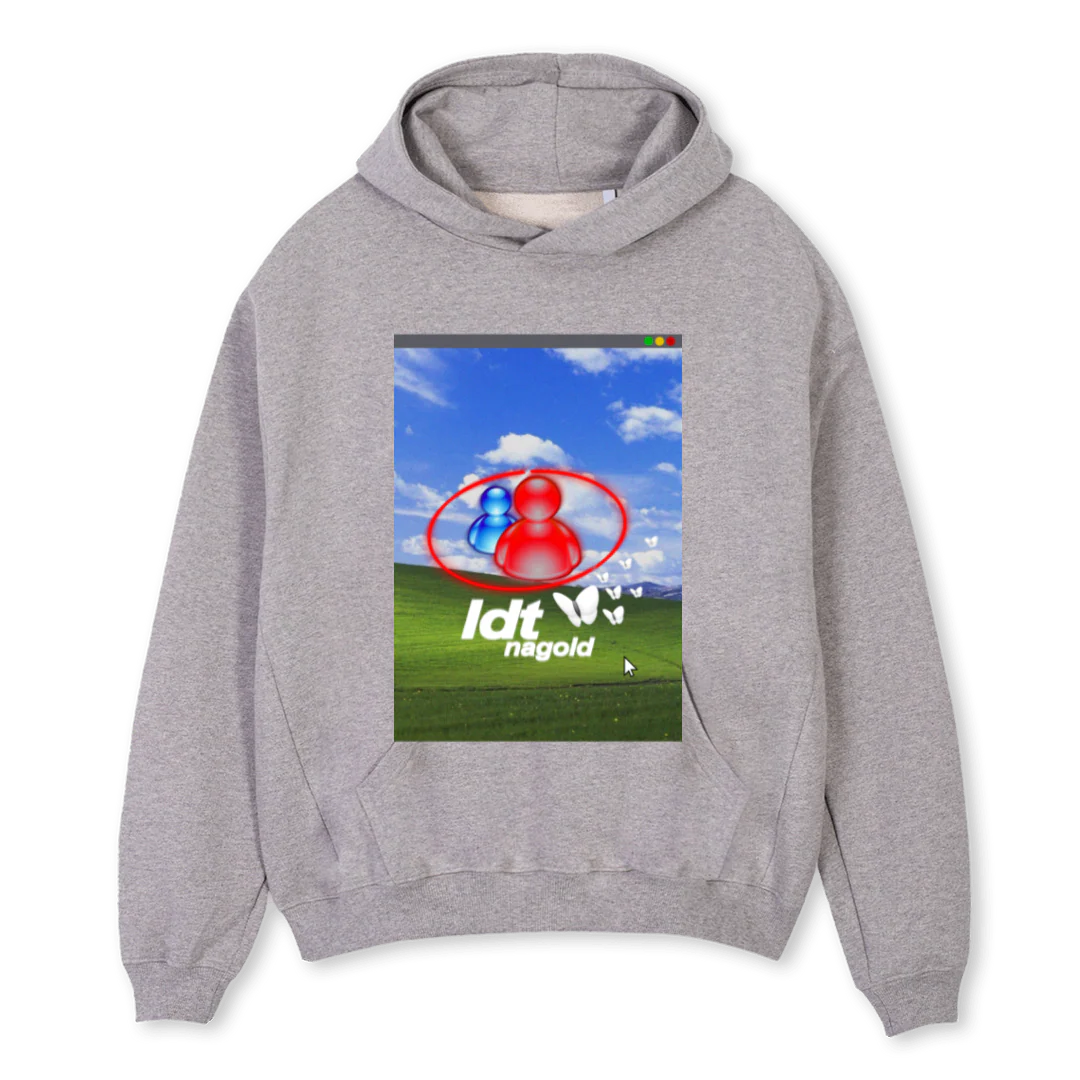 LDTMSN Grey Marl Oversized Hoodie.