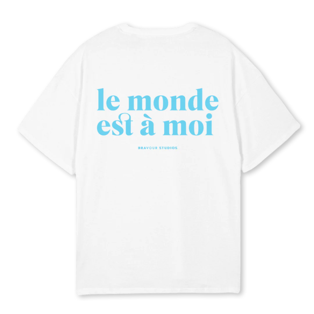 LE MONDE BLEU White Oversized Tee. - Image 2