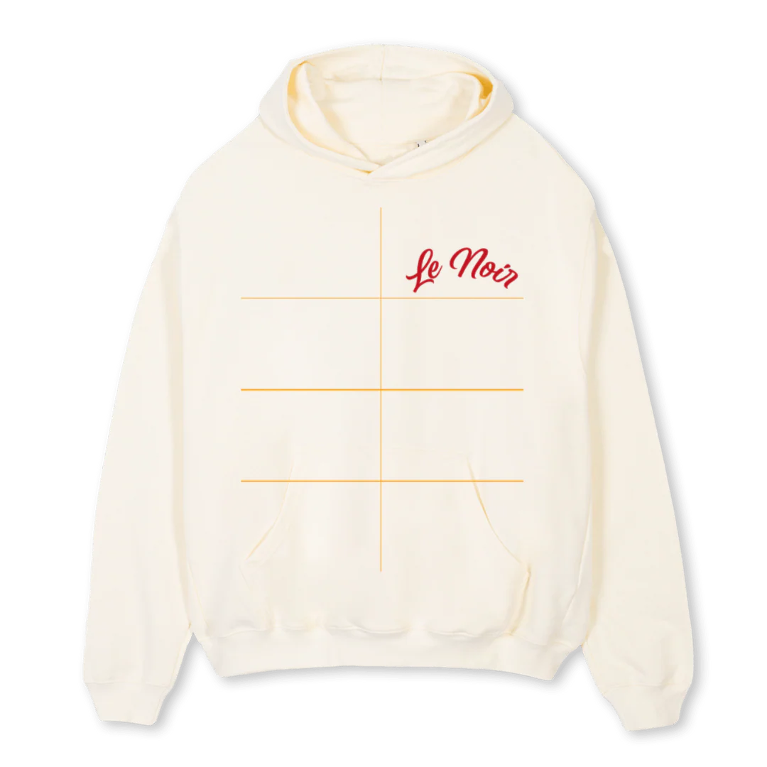 LE NOIR SUSHI Cream Oversized Hoodie.