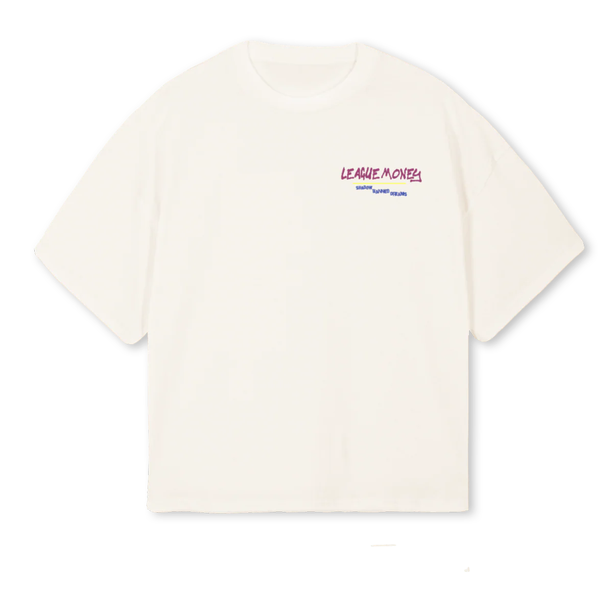LEAGUEMONEYSAMPLETWO Vintage White Oversized Boxy Tee.