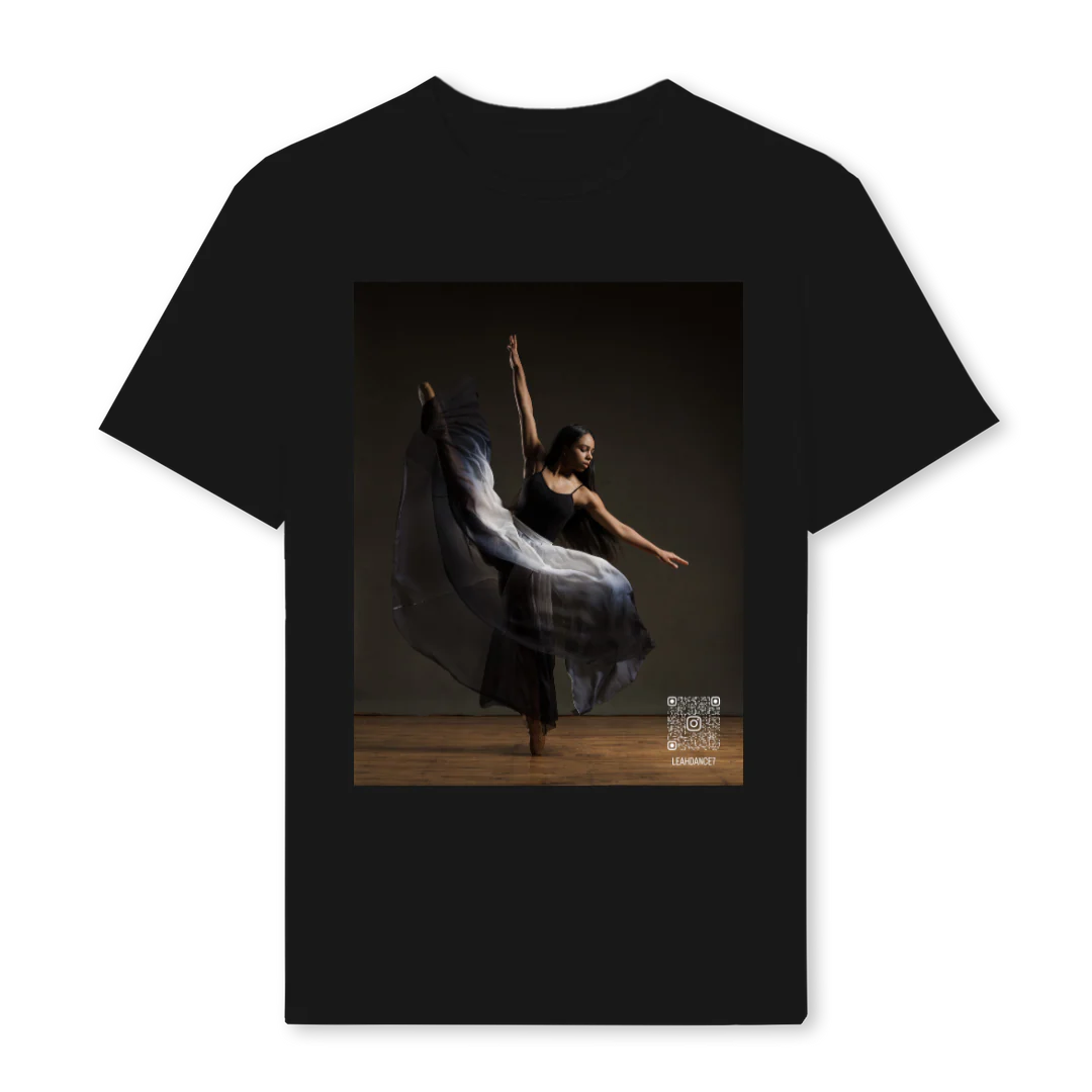 LEAH Black Regular Tee.