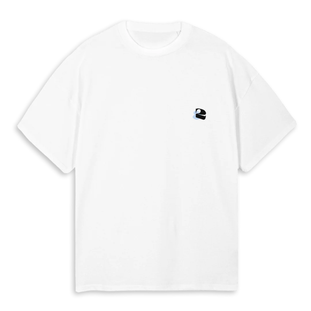 LEDEUXTROPHY White Oversized Tee.