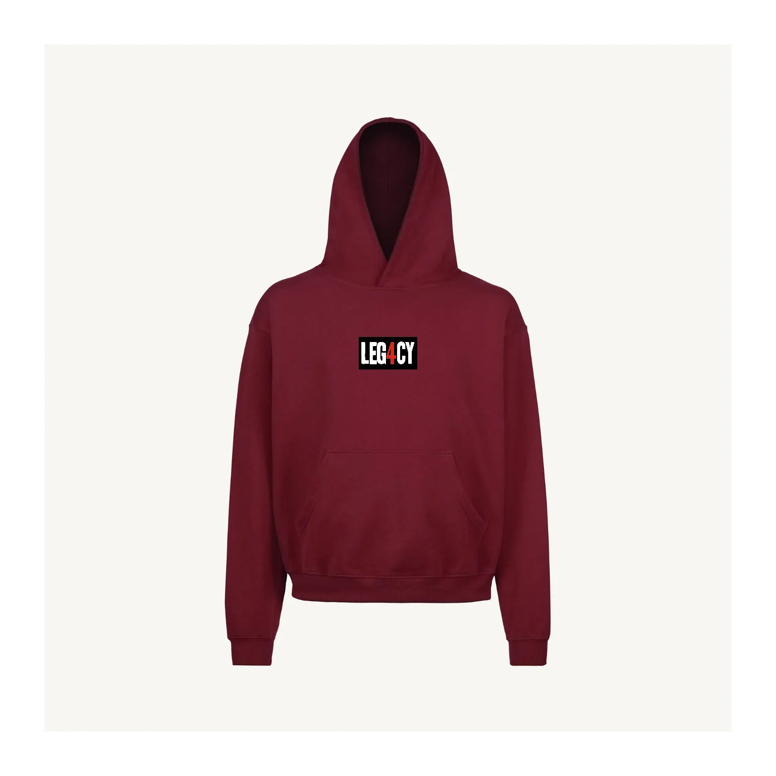 Leg4cy Burgundy Oversized Hoodie.