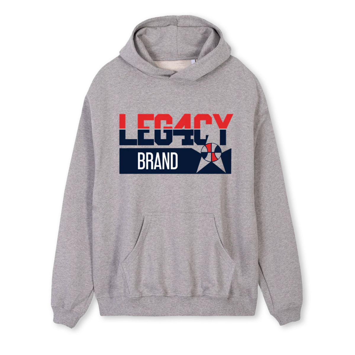 LEGACY_1  Grey Marl Regular Hoodie.
