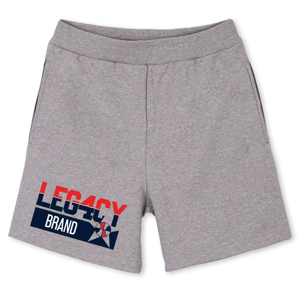 LEGACY_2  Grey Marl Relaxed Sweatshorts.