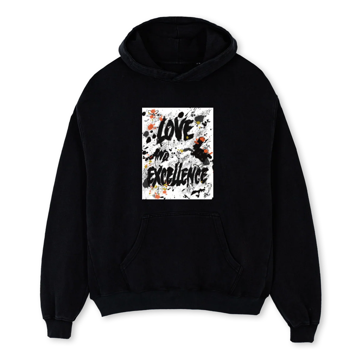 LEHOODBLKOV Black Oversized Hoodie.