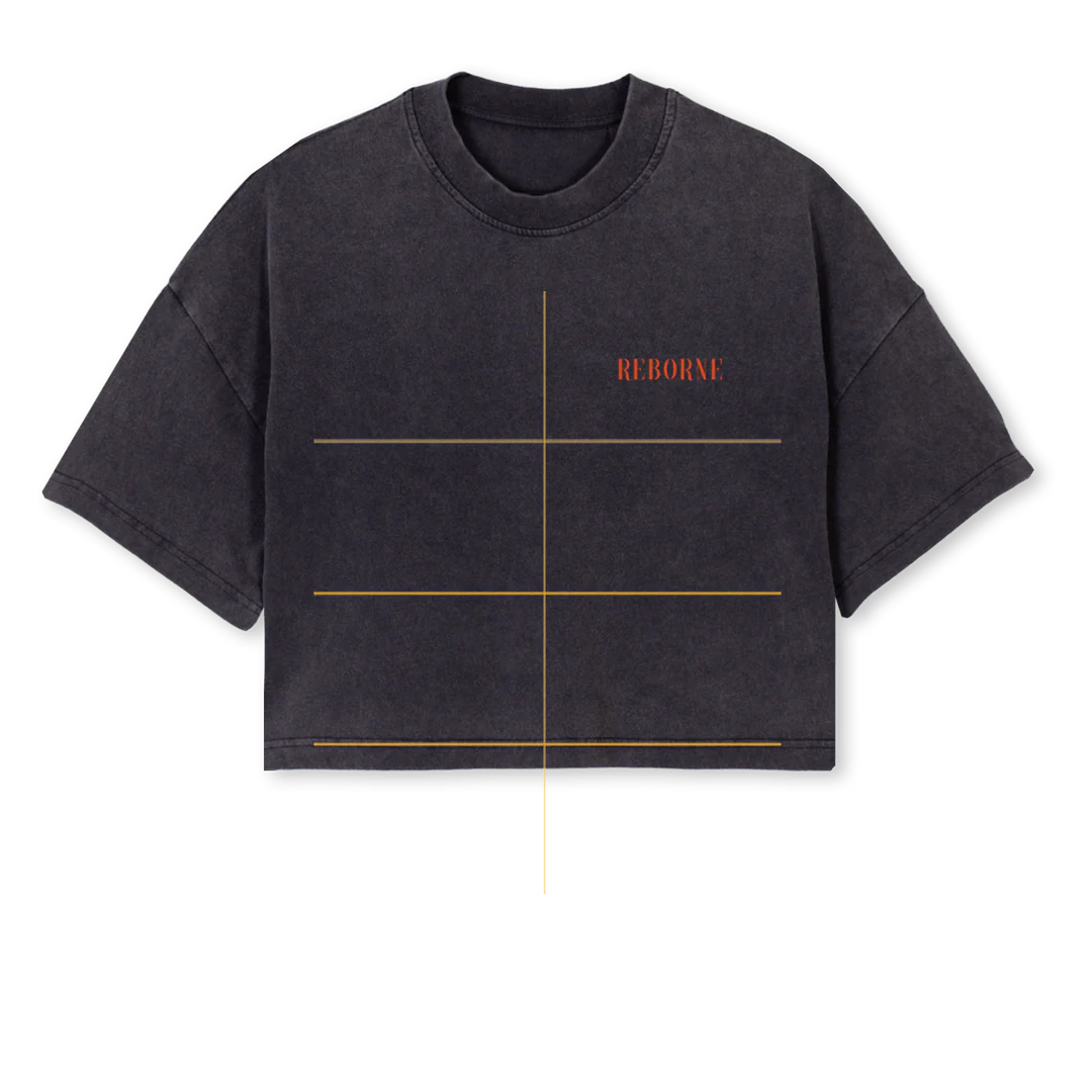 LELYS Vintage Black Cropped Oversized Tee.