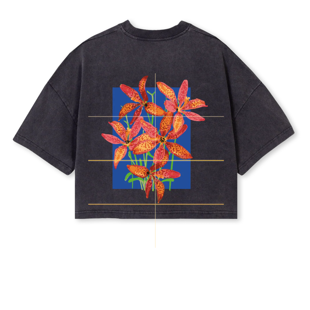 LELYS Vintage Black Cropped Oversized Tee. - Image 2