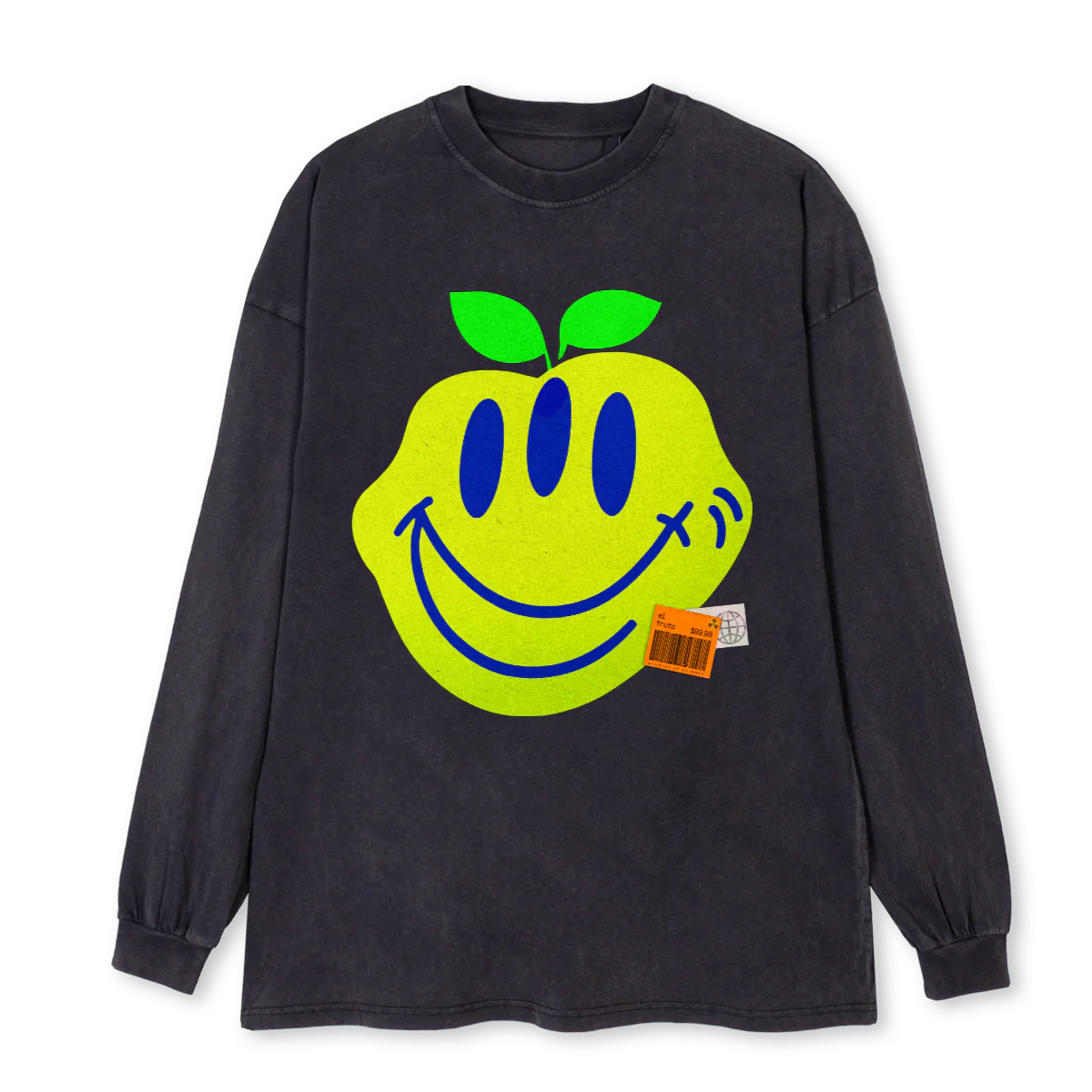 LEMON Vintage Black Oversized LS Tee.