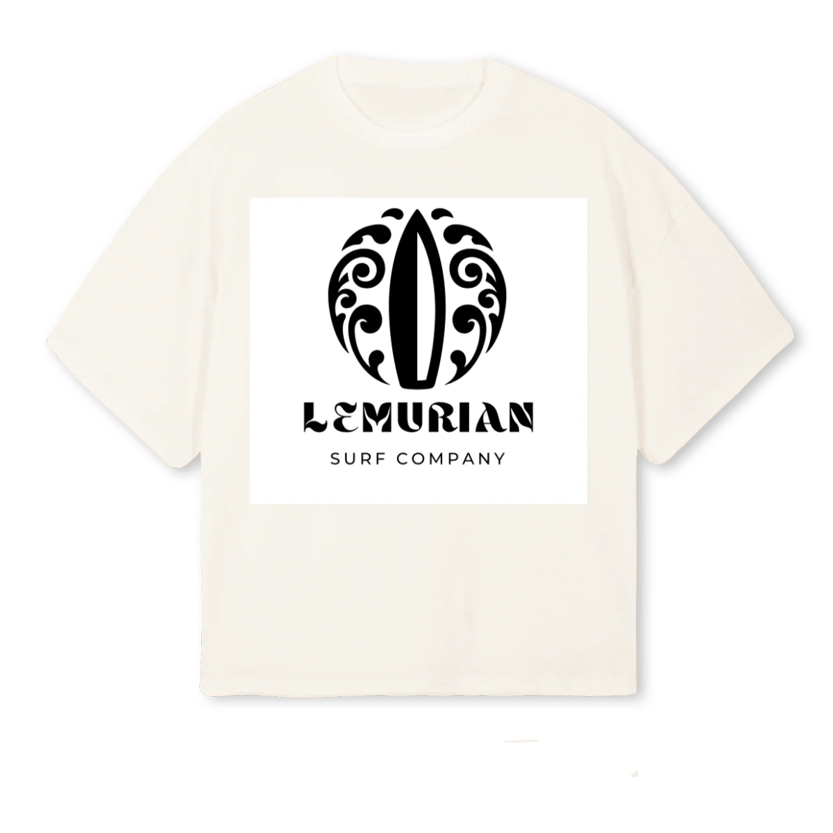 LEMURIAN BIG FRONT Vintage White Oversized Boxy Tee.